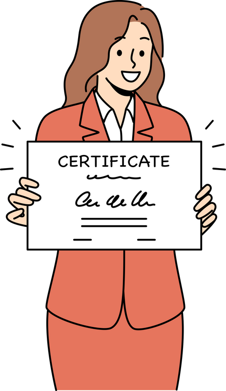 Mulher com certificado